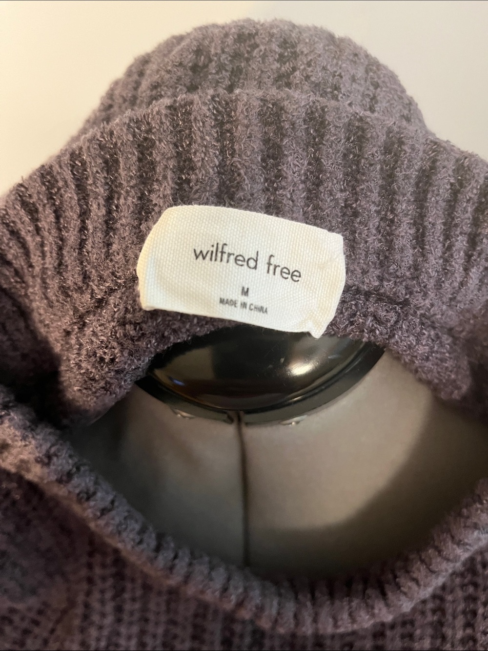 Wilfred Free Plum Ribbed Mock Neck Sweater - Picture 2 of 5